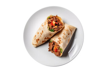 Shawarmegyptian Cuisine. Isolated On Transparent Background, Png. Generative AI