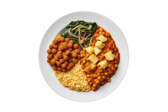 Quantwet Ethiopian Cuisine. Isolated On Transparent Background, Png. Generative AI