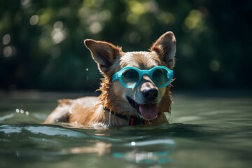 Sunglasses and Floating Ring Pup.