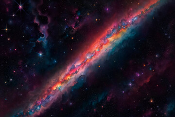 Obraz na płótnie Canvas Illustration of the starry sky. The Milky Way galaxy. Starry background. Generative AI