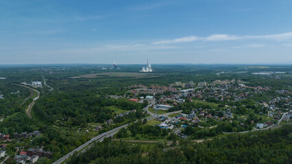 Jaworzno Panorama miasta - w tle kominy elektrowni