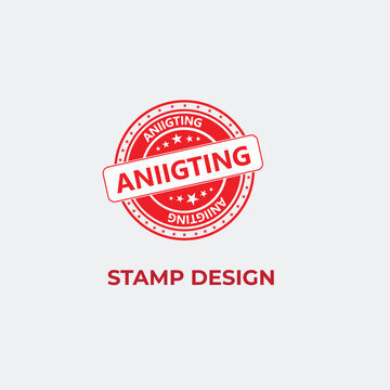 Approved stamp design, red round approved sign Pro Vector