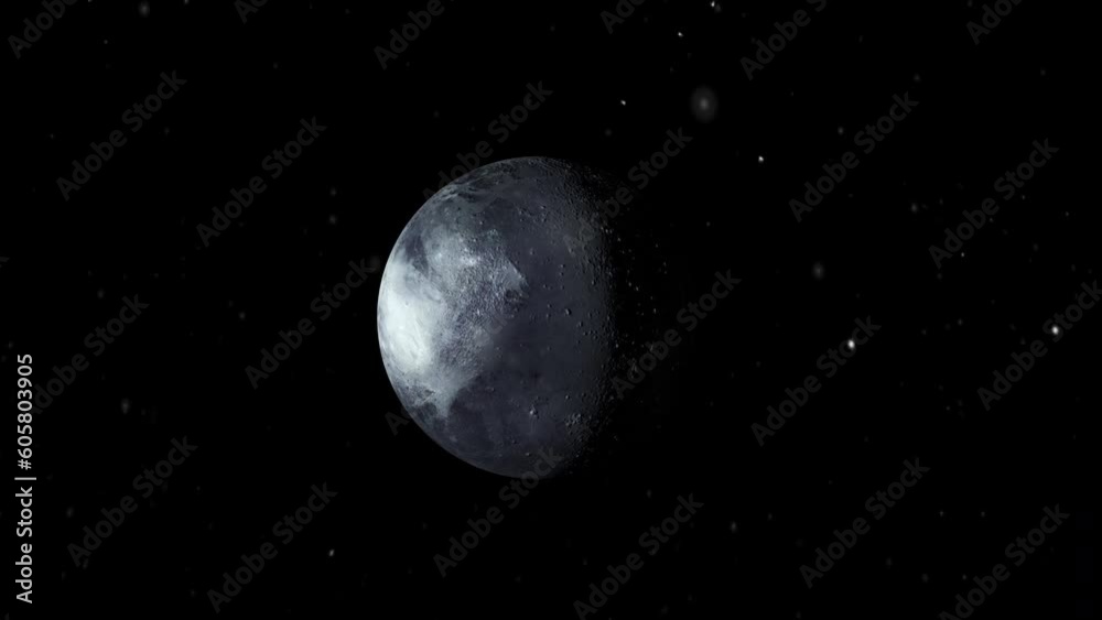 Wall mural pluton planet rotating in its own orbit in the outer space