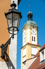 Fototapeta na wymiar historic buildings at the old town of Mindelheim - Germany