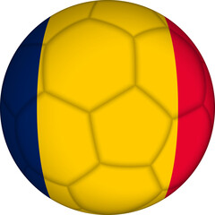 Football ball with Chad flag pattern.