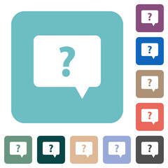 Rounded square help chat bubble solid rounded square flat icons