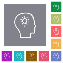 Idea concept outline square flat icons