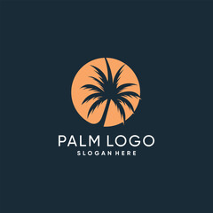 Palm logo vector with creative design idea