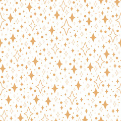 Star seamless pattern isolated on white background