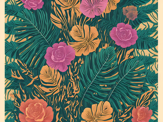 Monstera flower drawing. AI generated illustratiom