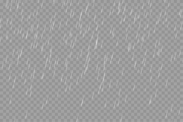 Rain fall drops vector and png effect on transparent background 