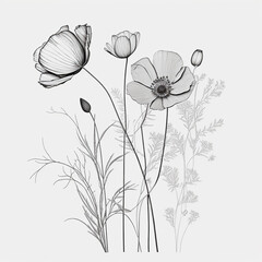 Naklejka premium background with flowers to paint, kids