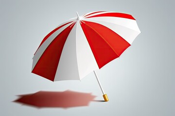 Isolated white beach umbrella parasol icon illustration. Summer vacation is a concept. Generative AI