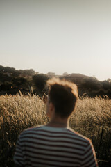 person watching the sunset