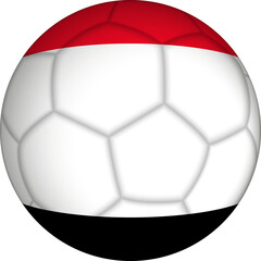 Fototapeta premium Football ball with Yemen flag pattern.