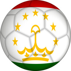 Football ball with Tajikistan flag pattern.