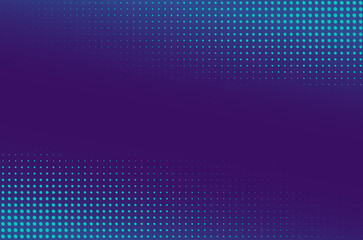Purple dotted background. Vector pattern, symmetrical cyan dot shapes. Reticulated, perforated modern pattern for technology or business concept.
