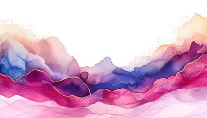 Abstract wave background. Vector illustration. Can be used for advertisingeting, presentation. Watercolor background. Red, pink, purple and white waves. © taniKoArt