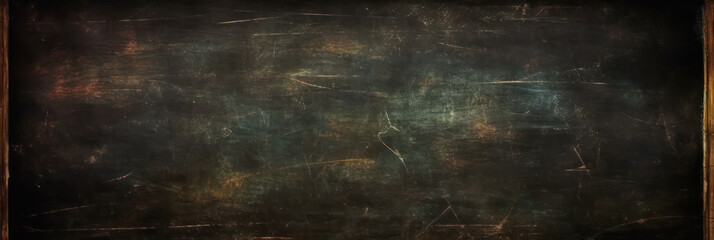 Dirty school chalkboard texture background with space for text. Generative AI.