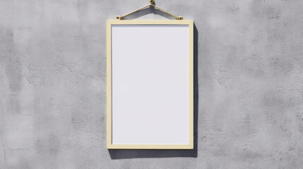 Blank signboard mock-up on concrete wall background. Generative AI. 