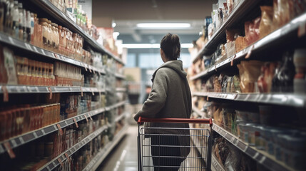 person in supermarket