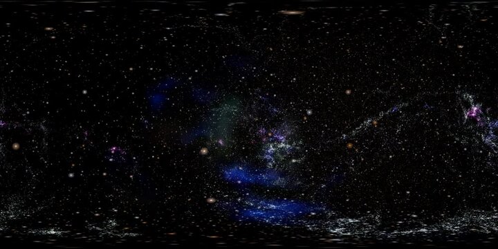 360 VR Space 3006: Virtual reality video flying through star fields in space (Loop).