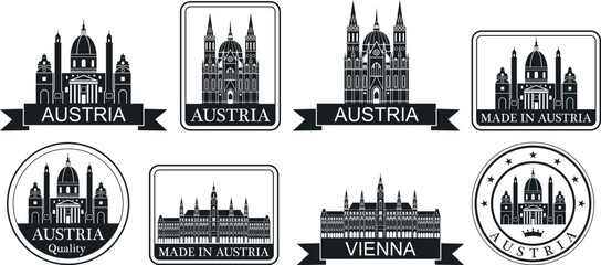 Fototapeta premium Austria set. Isolated Austria on white background