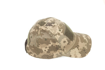 Army cap on a white background. Army hat.
