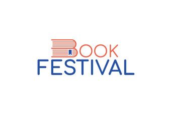 Book festival logo or icon. Vector simple classic design.