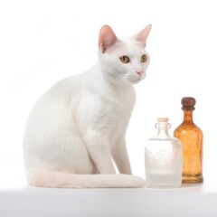 Minuet cat cat isolated on white background. Generative AI