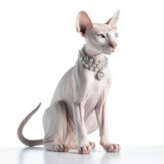 Sphynx cat cat isolated on white background. Generative AI