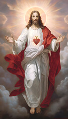 Sagrado Corazón de Jesús, Sacred Heart of Jesus. Divina misericordia. Divine mercy - obrazy, fototapety, plakaty