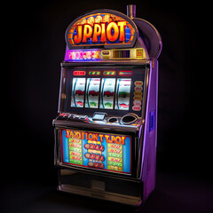 Casino Slot Machines. Strip Digital Slot Machine Closeup.