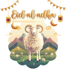 Happy eid mubarak vector illustration