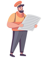 successful man holding a document, standing