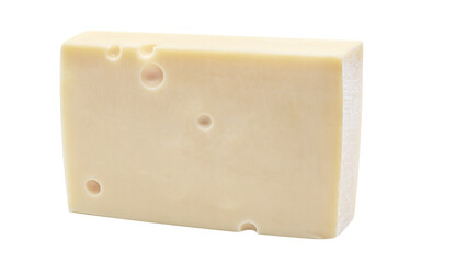 Emmental,Emmentaler or Emmenthal cheese slice isolated on a white background