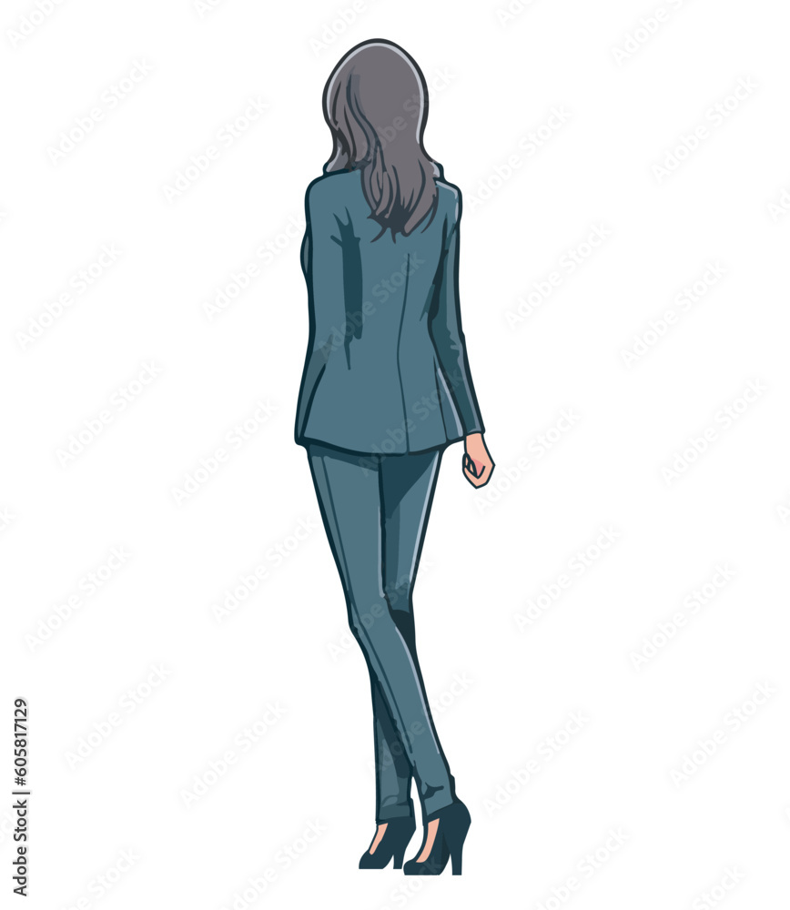 Sticker Successful businesswoman standing in office