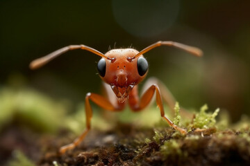 Close up macro photography of an ant. Ai generated