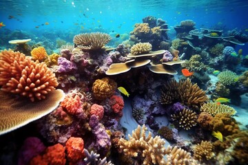 Fototapeta na wymiar Underwater life, free diving, Generative AI