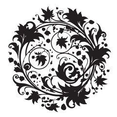 Simple unpretentious folk pattern, silhouette, vector illustration