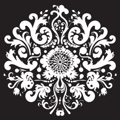 Simple unpretentious folk pattern, silhouette, vector illustration