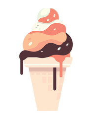 Sweet summer treat chocolate ice cream cone ball