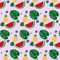 seamless pattern with fruits