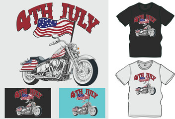  Celebrate 4th of July with a Patriotic Motorcycle Ride,The Ultimate Collection of Independence Day T-Shirt Designs