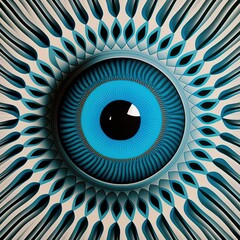 Abstract blue eye created with Generative AI technology.