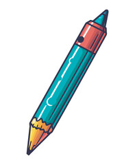 Colorful pencil tip supply icon