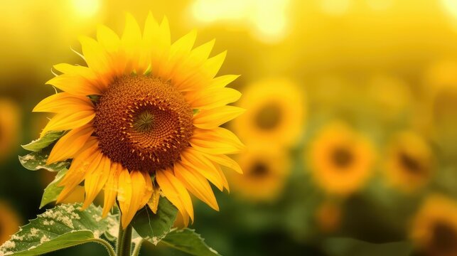 Sunflowers as a Stunning Background with Generative AI