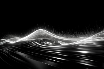 Abstract futuristic background high speed straight black and white lines and bokeh glowing neon moving. High speed futuristic travel concept. Fantastic wallpaper, Ai Generative