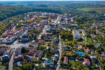 Fototapeta premium Kamjanez-Podilskyj in Ukraine from above