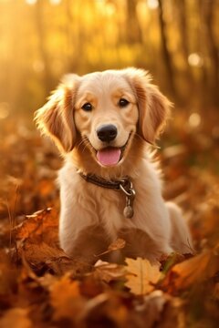 Cute golden retriever dog. best dog wallpapers for I pad and laptop. Generative AI.